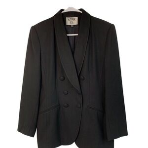 Kasper Classic Black Double-Breasted Blazer